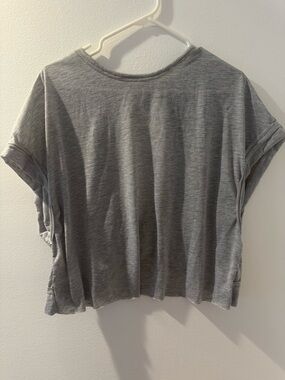 SHEIN Light Gray Boxy Crop Tee